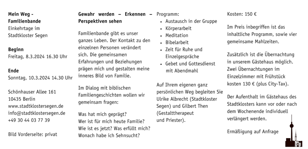 Mein Weg, Kloster Segen